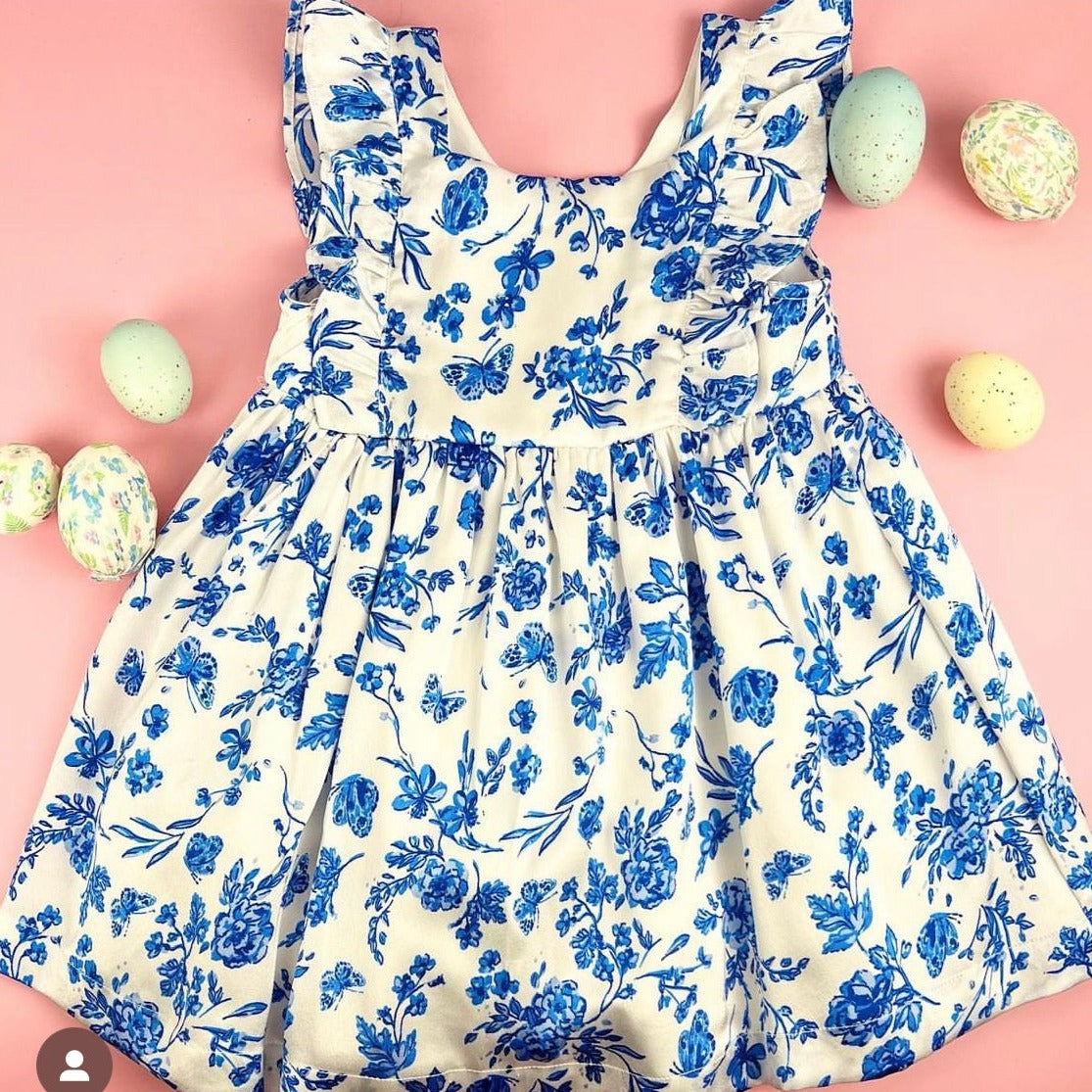 Ruffle Sleeve Silk Floral Dress | Toddler Girl 3T | Mod Tot