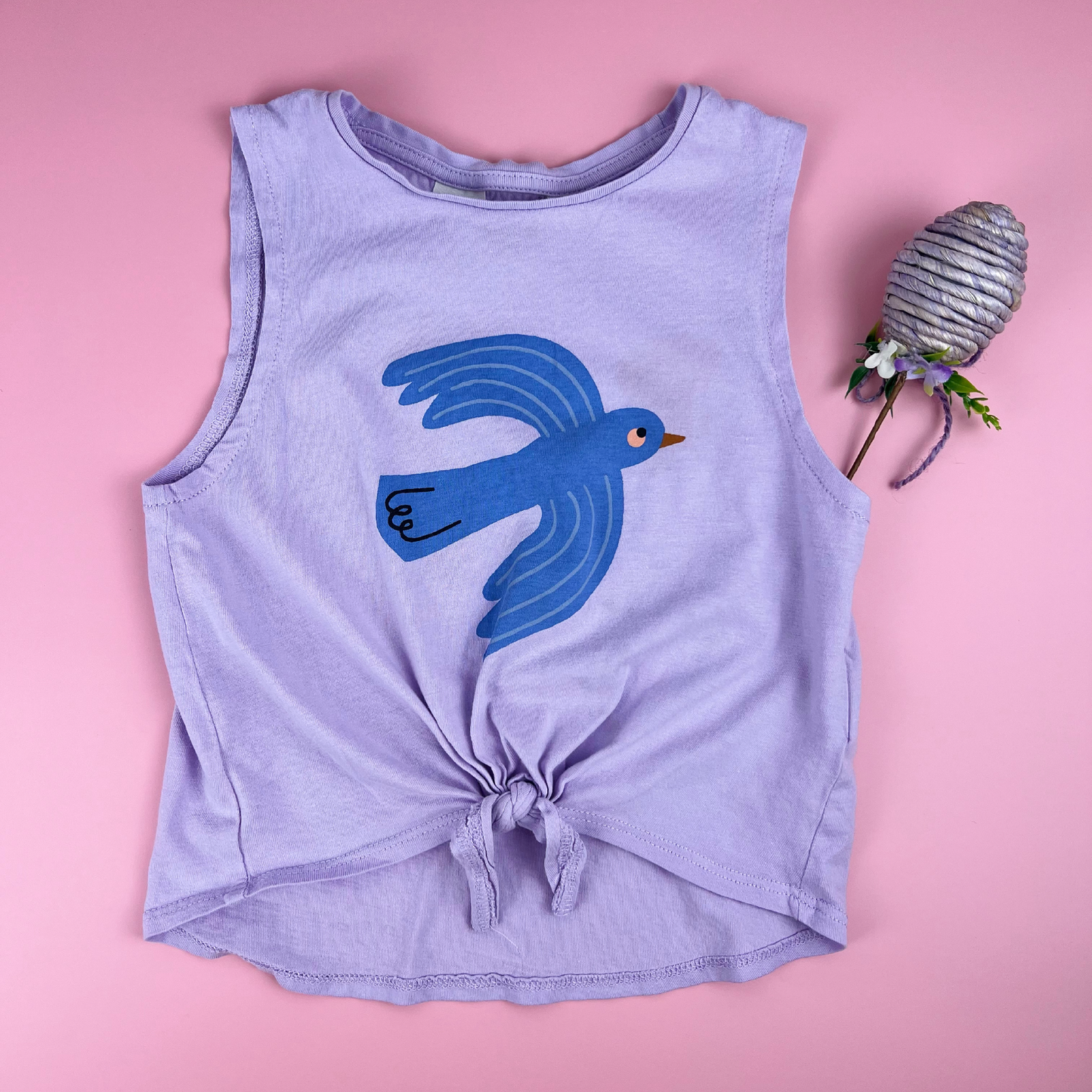 Purple Front Tie Bird Tank | Mod Tot