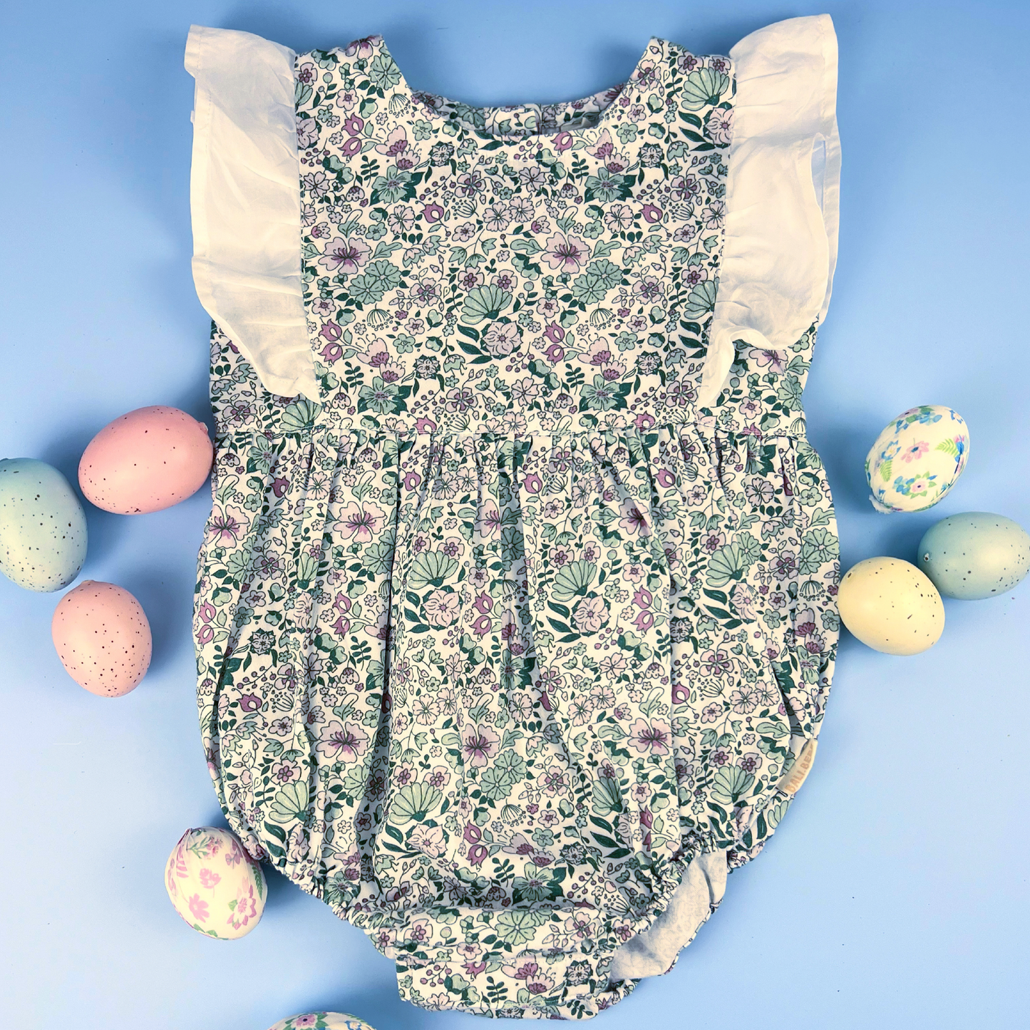 Ruffle Sleeve Floral Onesie | Girls 18-24 months | Mod Tot