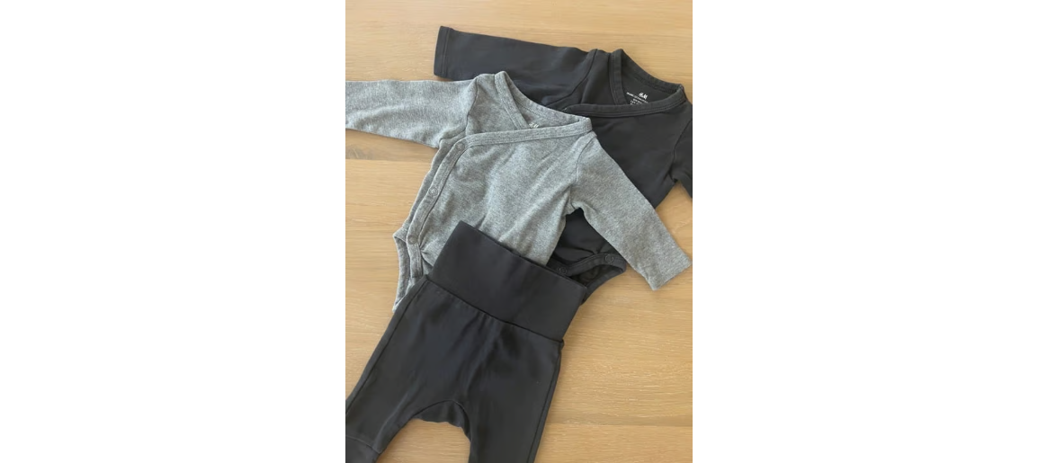 H&M |Grey 3-Piece Onesie & Bottoms Set|  Baby Boy | 0-3m