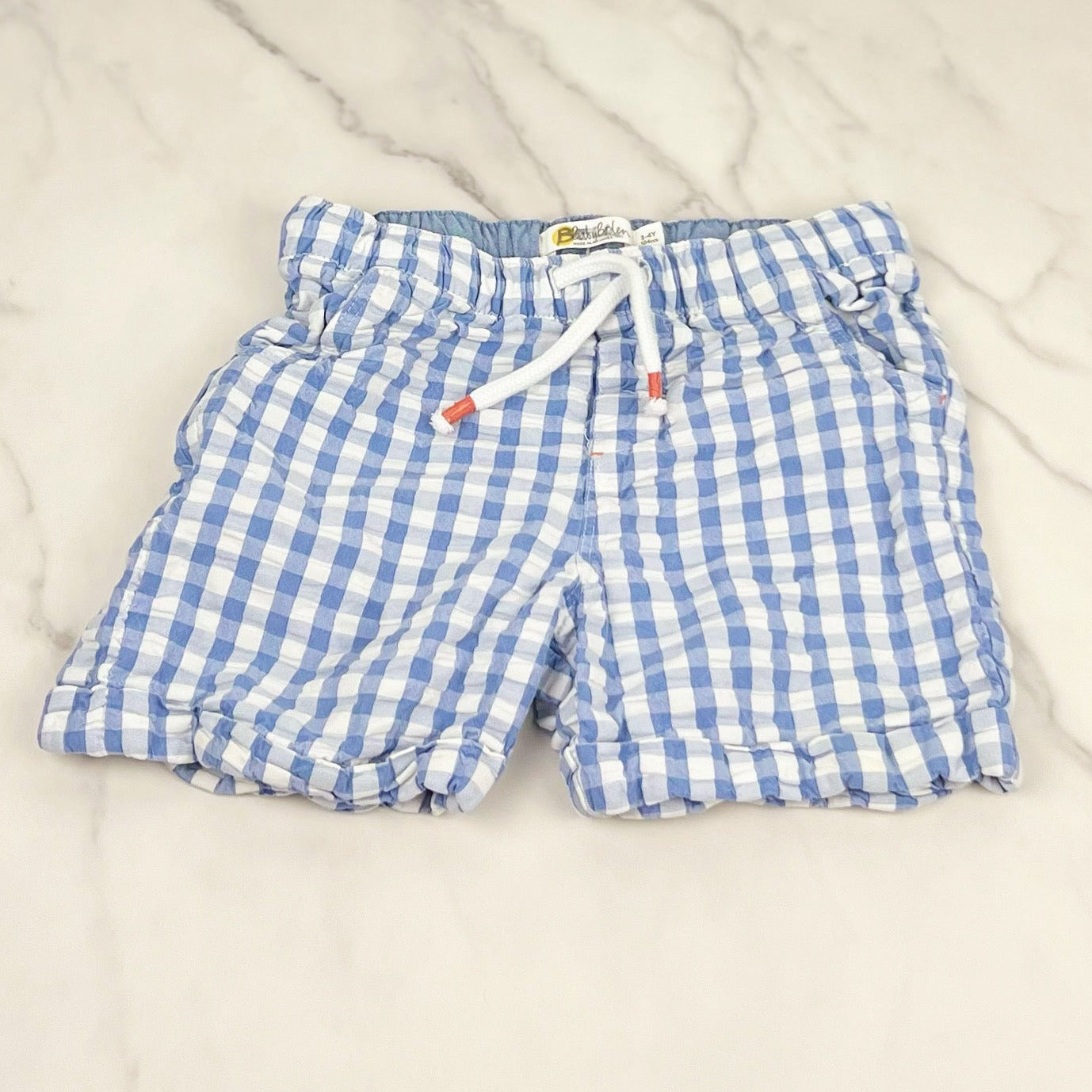 Blue Gingham | Cotton Shorts Boys 3-4T | Mini Boden